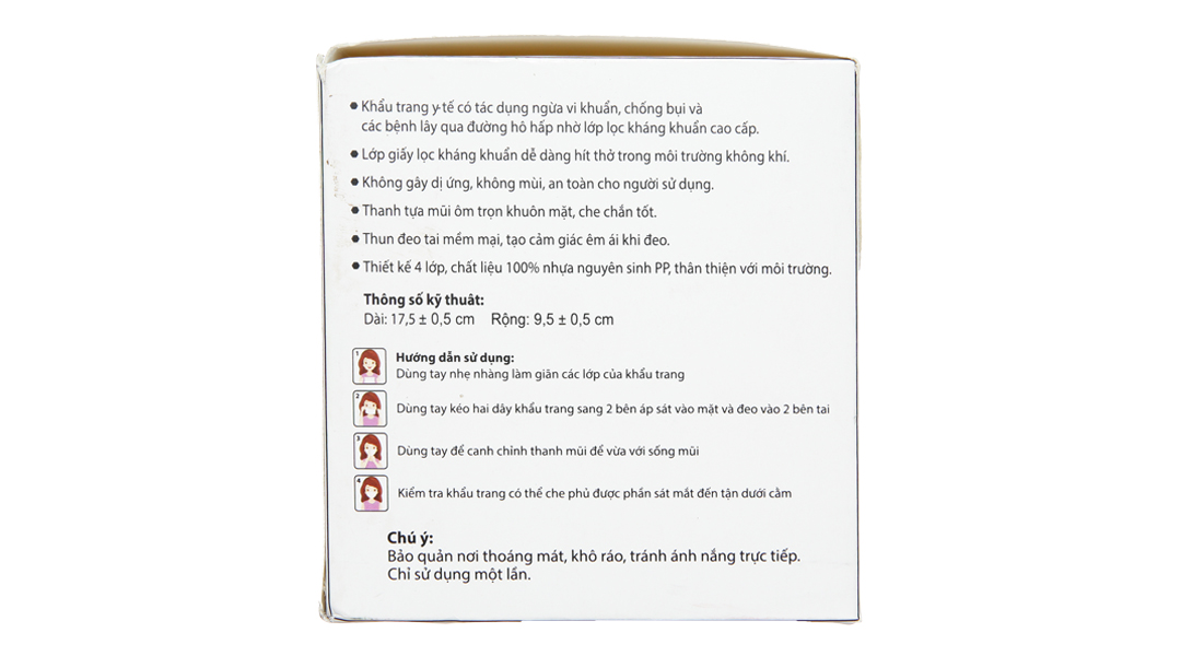 Khẩu trang y tế Trí Đức 4 lớp màu trắng