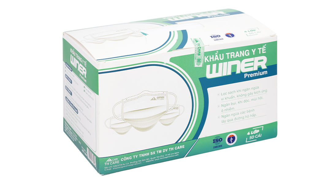 Khẩu trang y tế Winer 4 lớp màu trắng