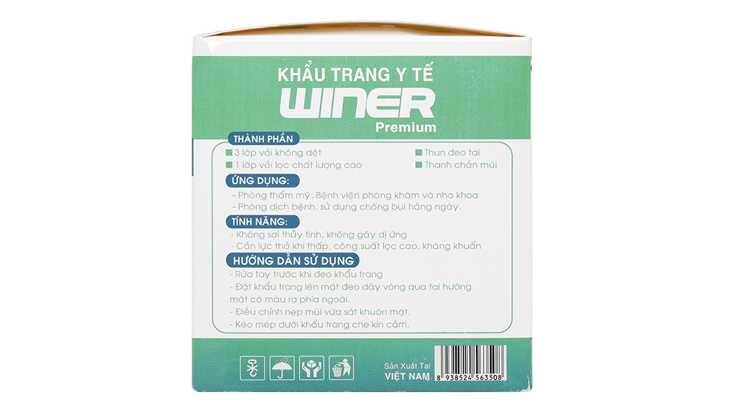 Khẩu trang y tế Winer 4 lớp màu trắng