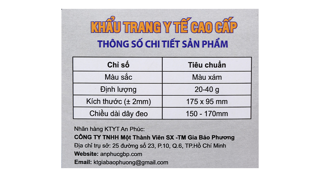 Khẩu trang y tế An Phúc Model Pro Care 4 lớp màu xám