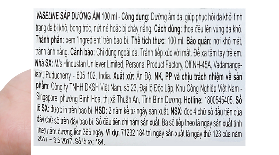 Sáp dưỡng ẩm Vaseline Pure Petroleum Jelly Original