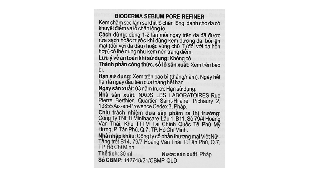 Kem dưỡng da Bioderma Sébium Pore Refiner giúp se khít lỗ chân lông