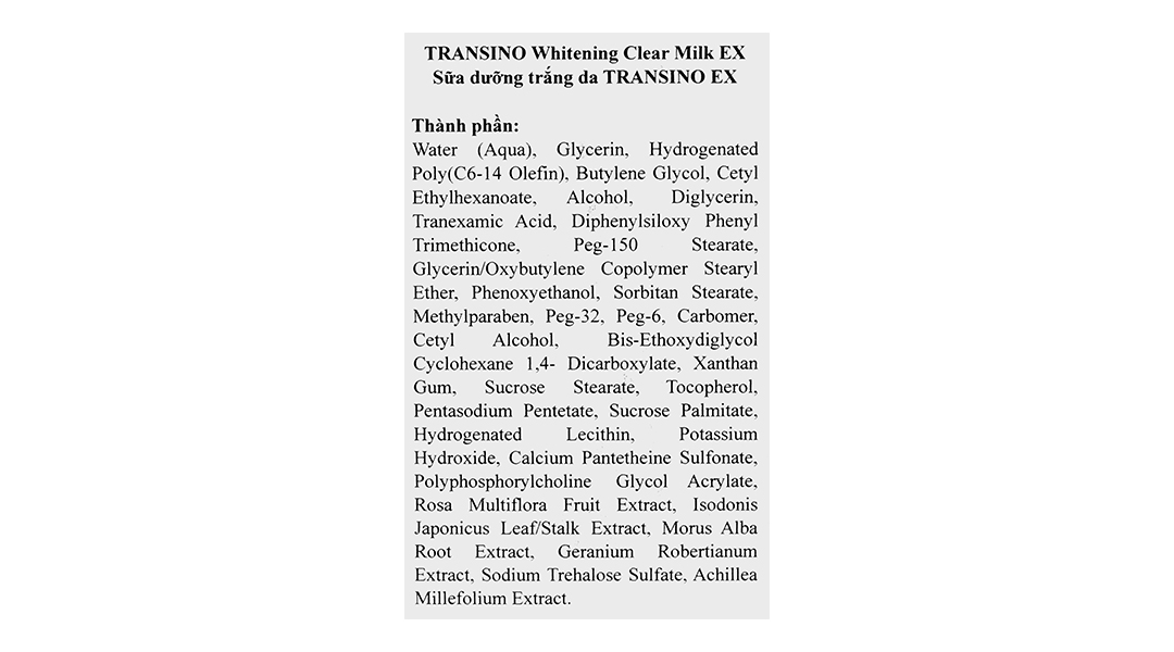 Sữa dưỡng trắng da Transino Whitening Clear Milk EX ngừa nám tàn nhang