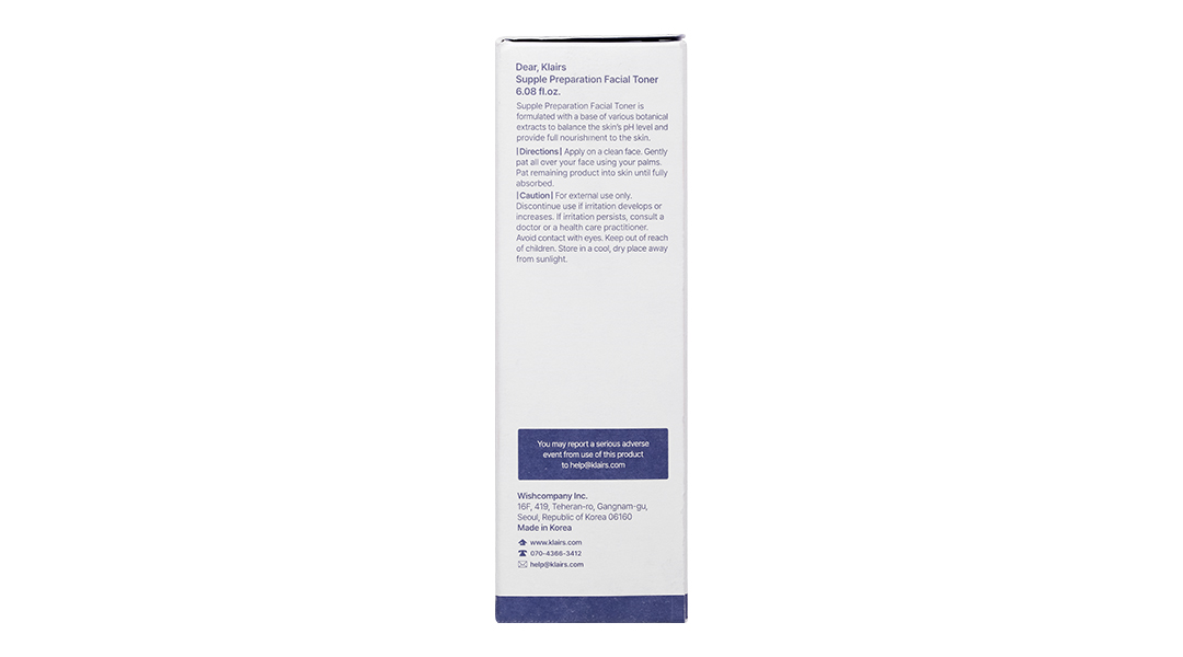 Nước hoa hồng Klairs Supple Preparation Facial cấp ẩm cho da