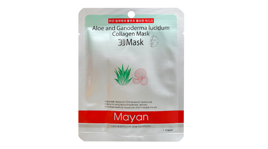 Mặt nạ 3D Mayan collagen linh chi, lô hội giúp da mịn màng