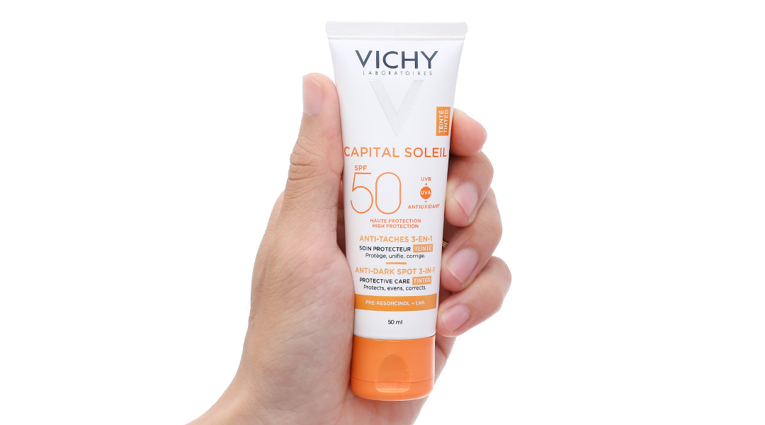 Kem chống nắng Vichy Capital Soleil Anti-Dark Spot 3-in-1 (có màu) SPF 50+