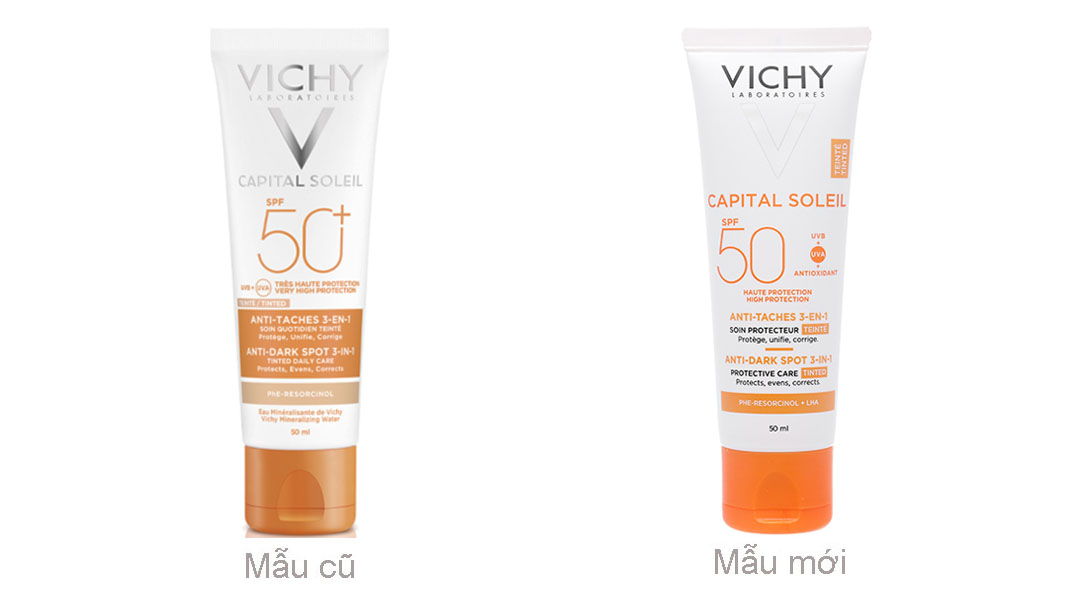 Kem chống nắng Vichy Capital Soleil Anti-Dark Spot 3-in-1 (có màu) SPF 50+