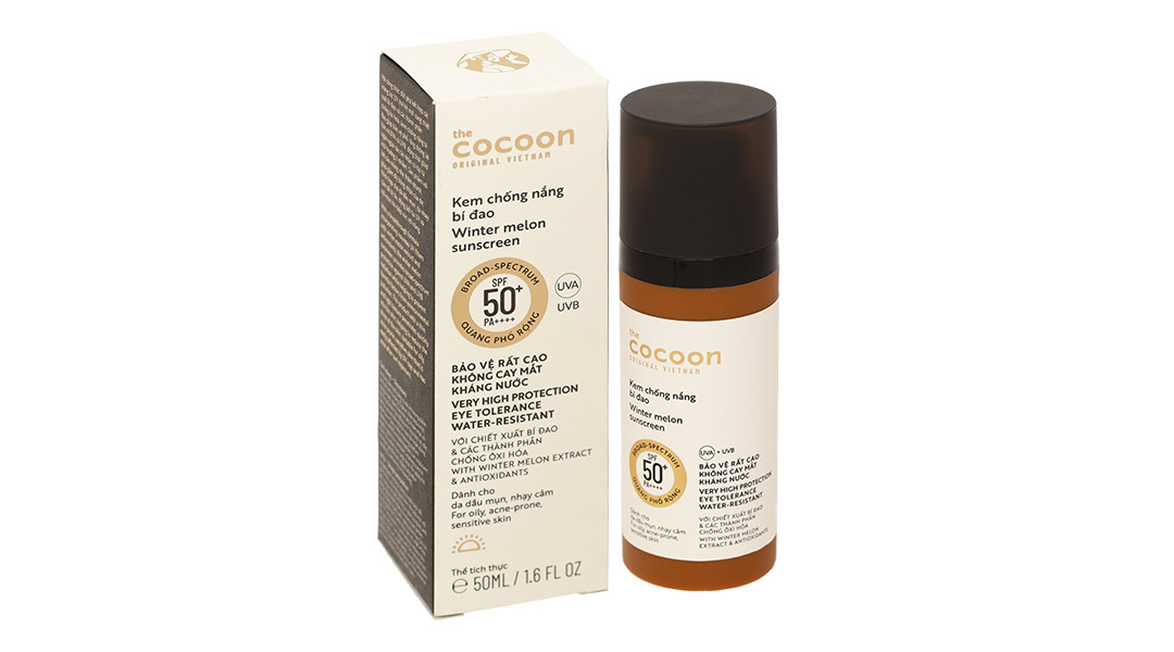 Kem chống nắng Cocoon bí đao SPF50+/ PA++++ cho da nhạy cảm, dầu mụn