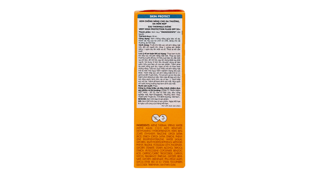 Kem chống nắng Avène Fluide SPF50+ cho da thường và da hỗn hợp