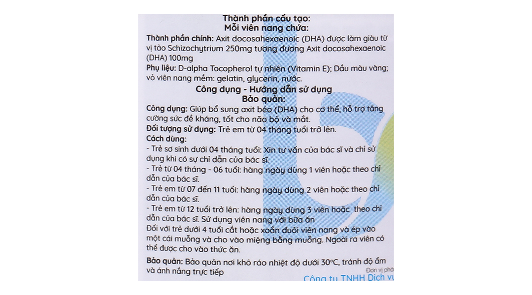 Thực phẩm bảo vệ sức khỏe Healthy Care Kids High Strength DHA