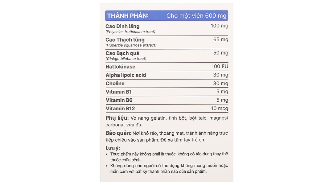 Viên uống hỗ trợ tuần hoàn não dưỡng não Thái Minh