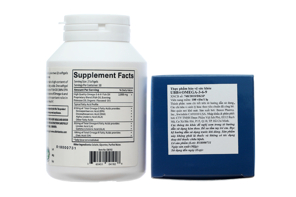 Omega 3,6,9 Ubb chai 100 viên