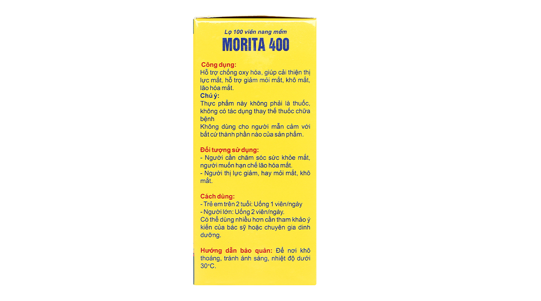 Dầu gấc Morita 400 giảm lão hóa mắt, cải thiện thị lực