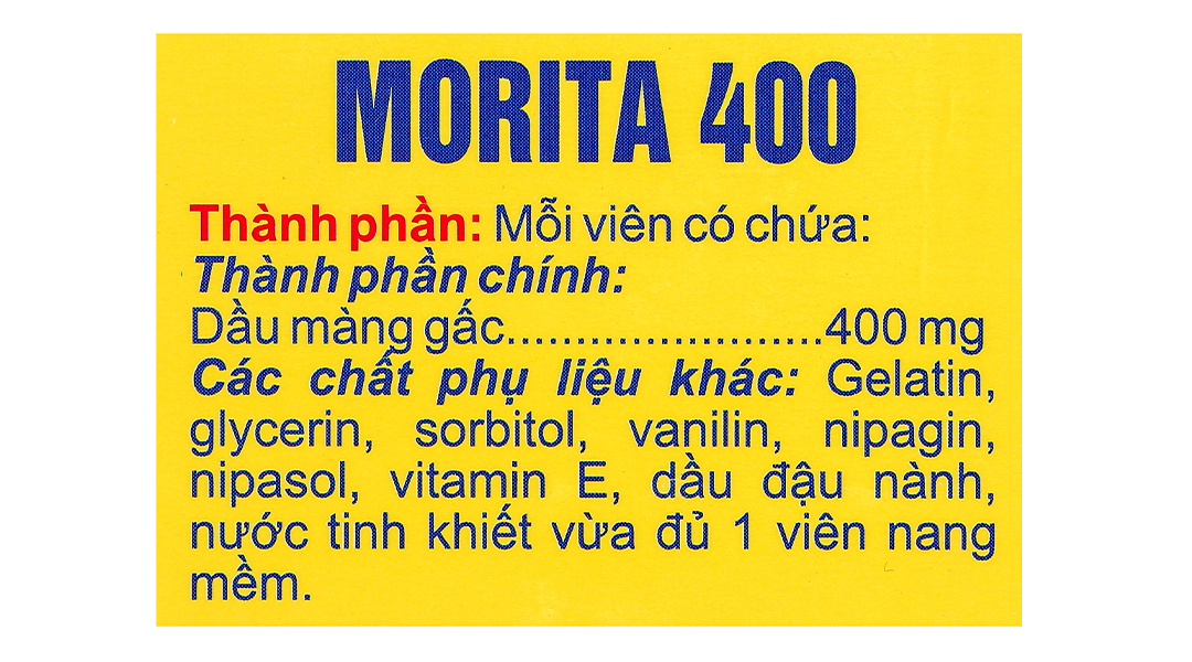 Dầu gấc Morita 400 giảm lão hóa mắt, cải thiện thị lực