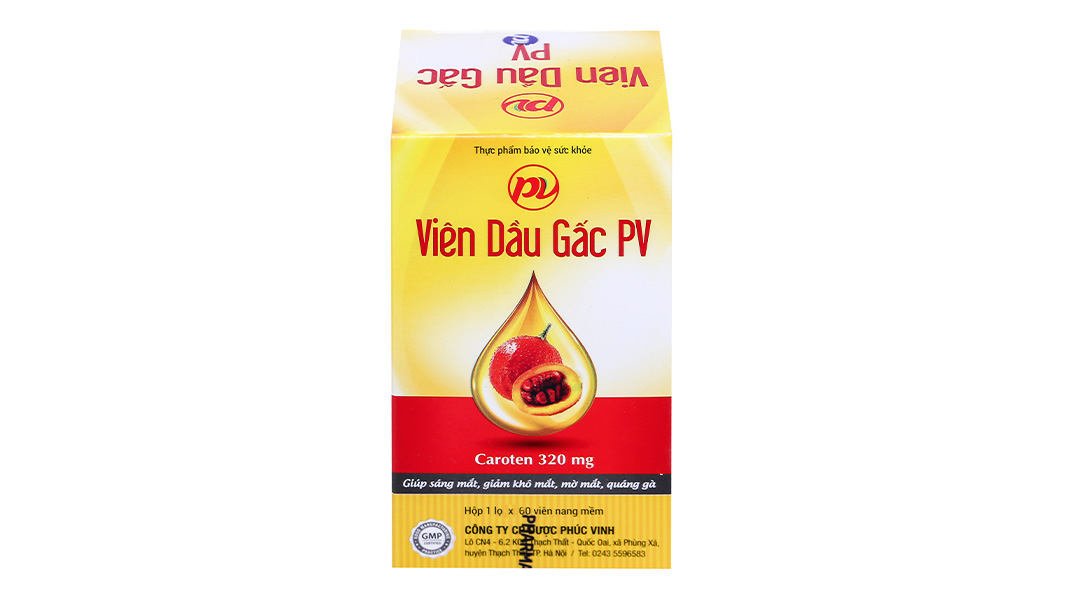 Viên dầu gấc PV giúp sáng mắt, giảm khô mắt