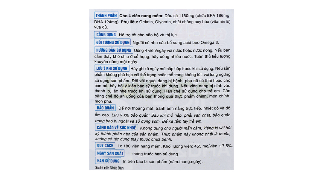Viên uống Omega 3 Orihiro