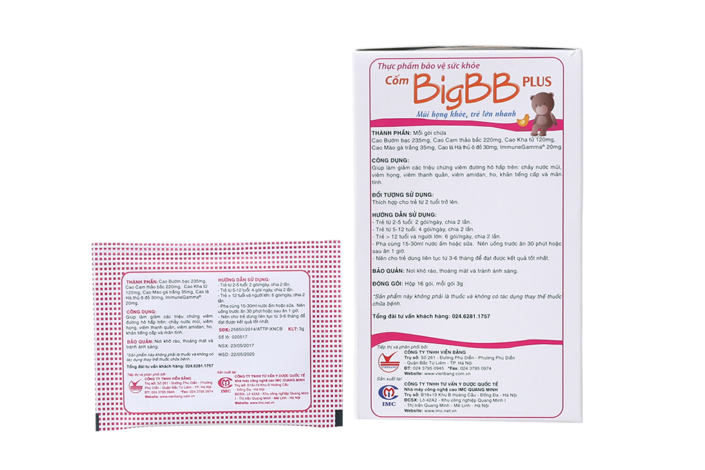 Cốm BigBB Plus hỗ trợ giảm viêm đường hô hấp
