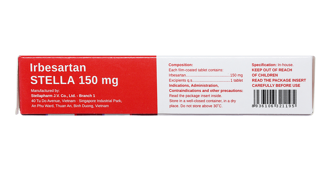 Irbesartan Stella 150mg trị tăng huyết áp
