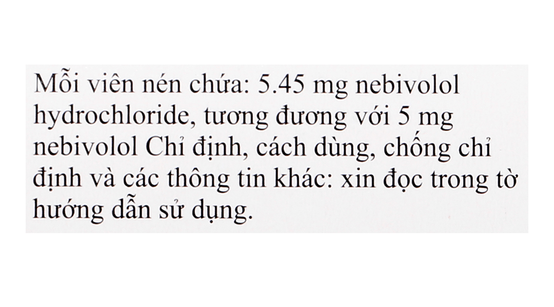 Nebilet 5mg trị tăng huyết áp, suy tim