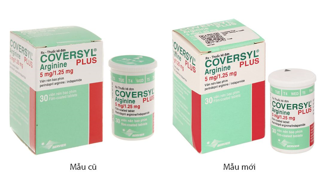 Coversyl Plus 5mg/1.25mg điều trị tăng huyết áp nguyên phát