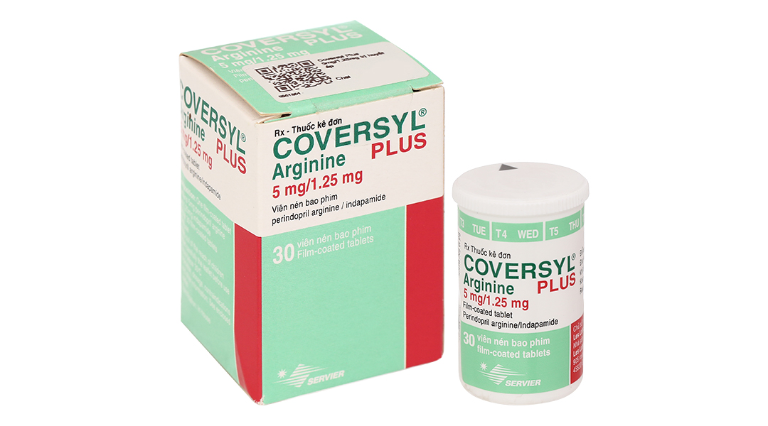 Coversyl Plus 5mg/1.25mg điều trị tăng huyết áp nguyên phát