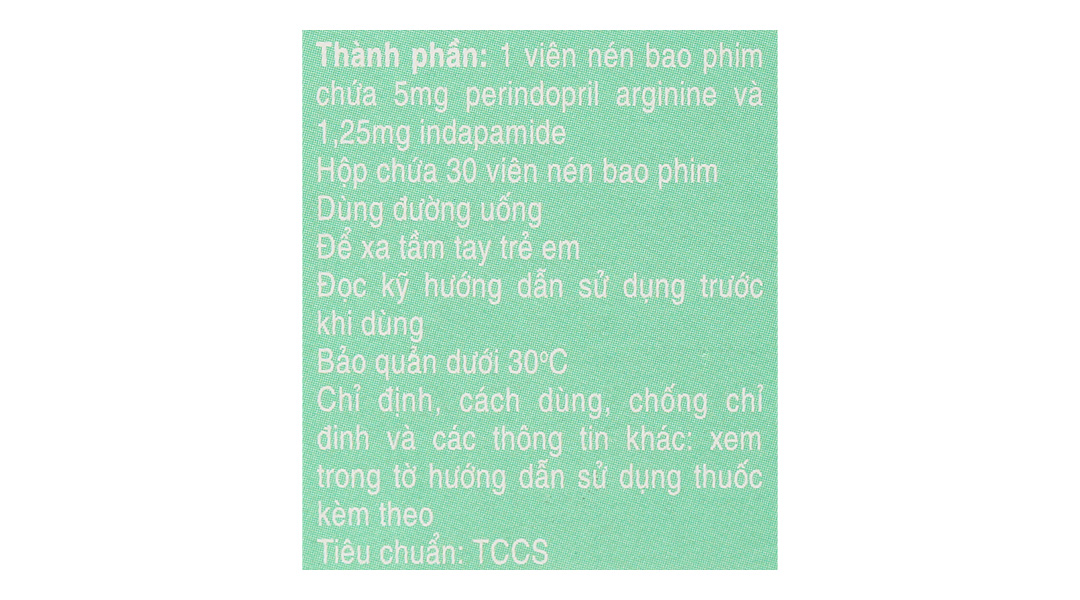 Coversyl Plus 5mg/1.25mg điều trị tăng huyết áp nguyên phát