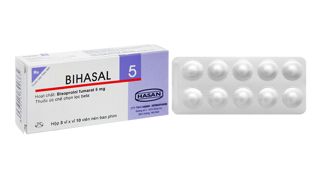 Bihasal 5 điều trị tăng huyết áp, đau thắt ngực