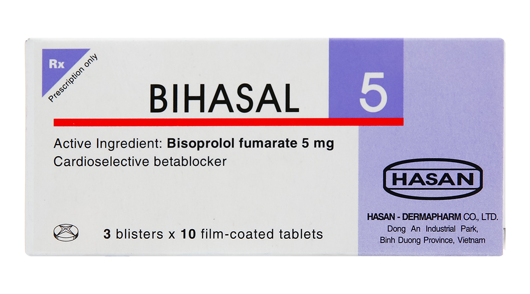Bihasal 5 điều trị tăng huyết áp, đau thắt ngực