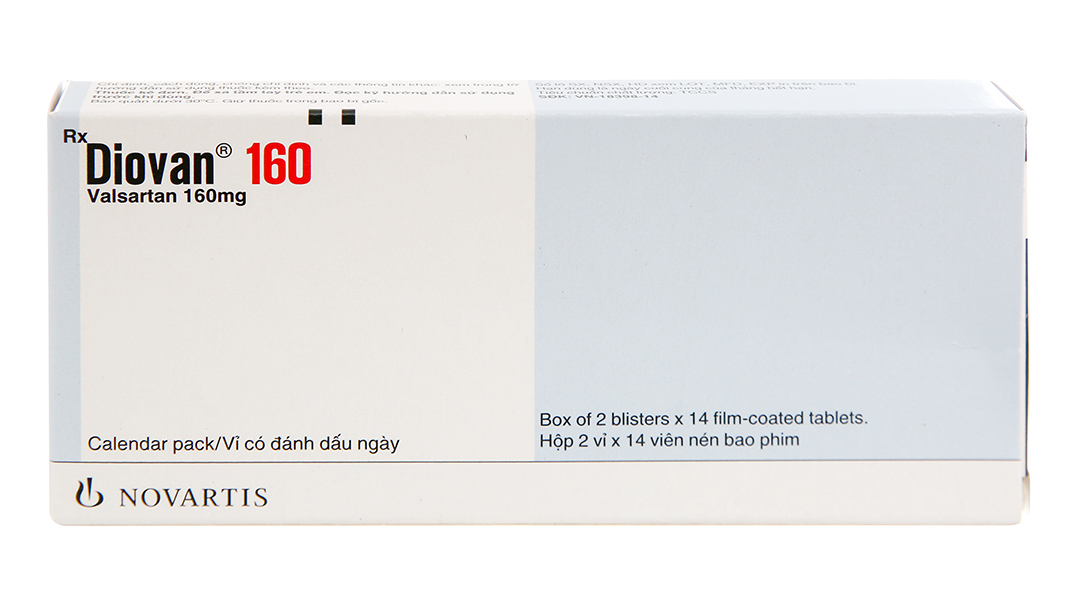 Diovan 160 trị tăng huyết áp, suy tim, sau nhồi máu cơ tim