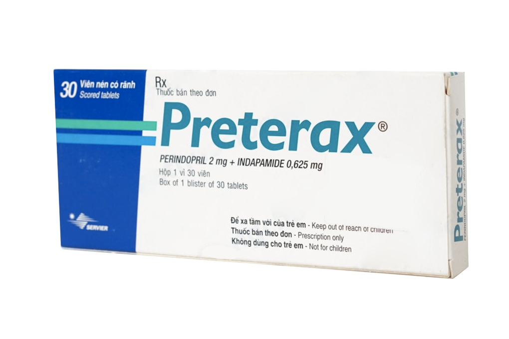 Preterax trị tăng huyết áp vô căn