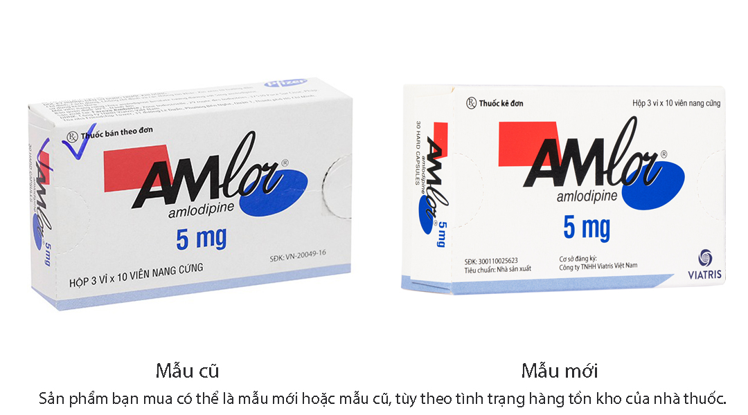 Amlor 5mg trị tăng huyết áp, bệnh mạch vành, đau thắt ngực