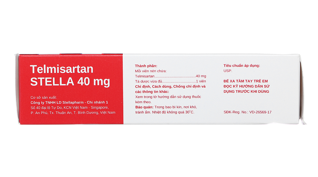 Telmisartan Stella 40mg trị tăng huyết áp, phòng ngừa bệnh tim mạch