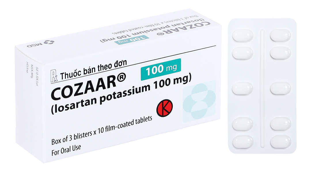 Cozaar 100mg trị tăng huyết áp, suy tim