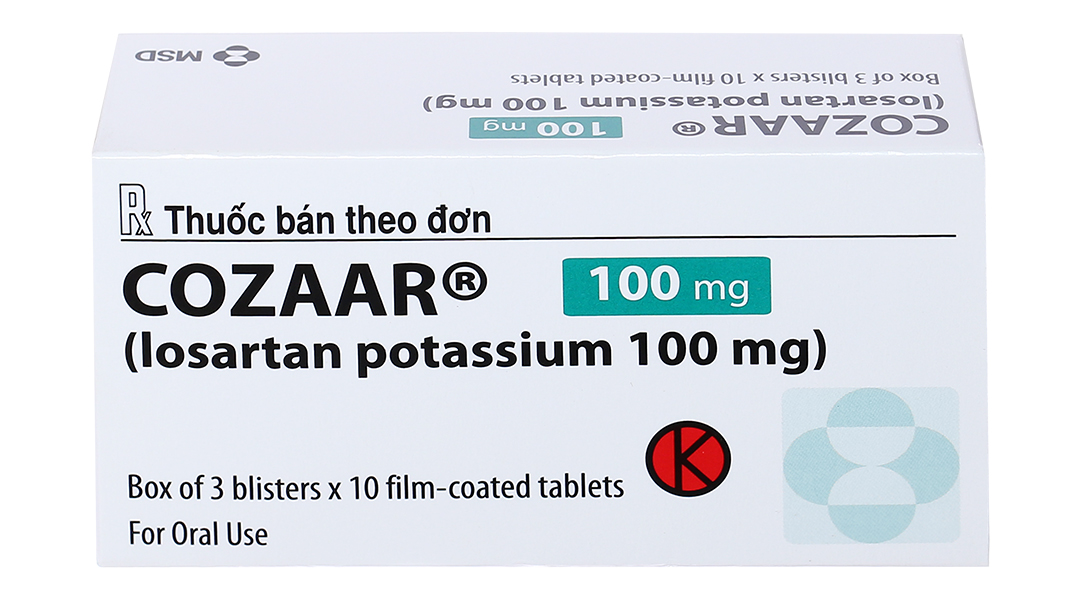 Cozaar 100mg trị tăng huyết áp, suy tim