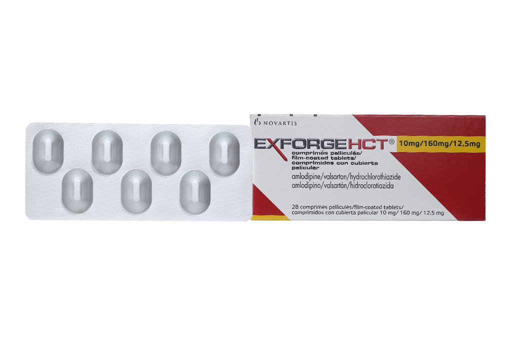 Exforge HCT 10mg/160mg/12.5mg trị tăng huyết áp