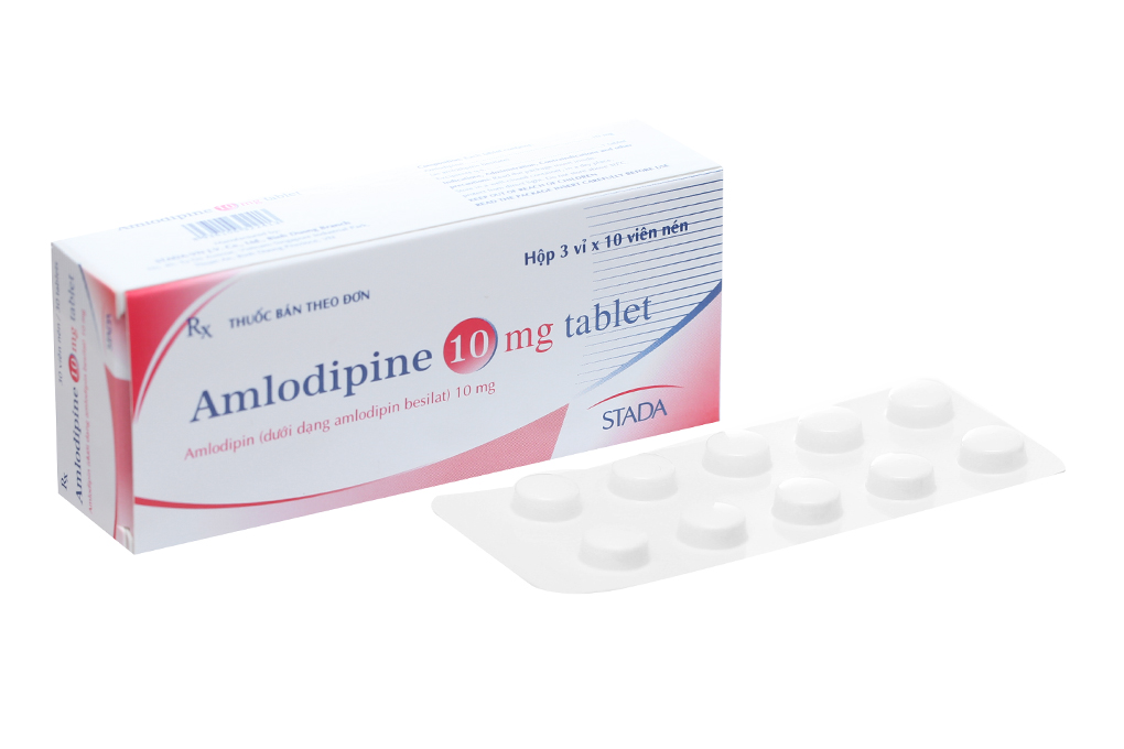 Amlodipine 10mg Tablet Stada trị tăng huyết áp, đau thắt ngực