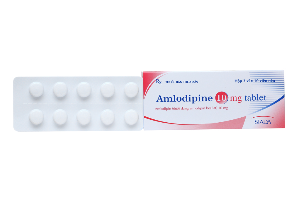 Amlodipine 10mg Tablet Stada trị tăng huyết áp, đau thắt ngực