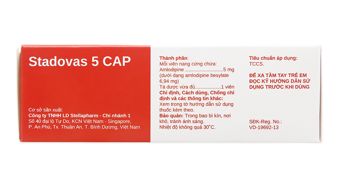 Stadovas 5 Cap trị tăng huyết áp, đau thắt ngực