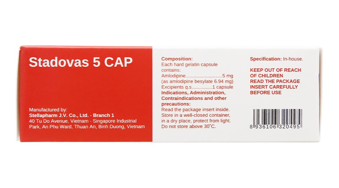 Stadovas 5 Cap trị tăng huyết áp, đau thắt ngực