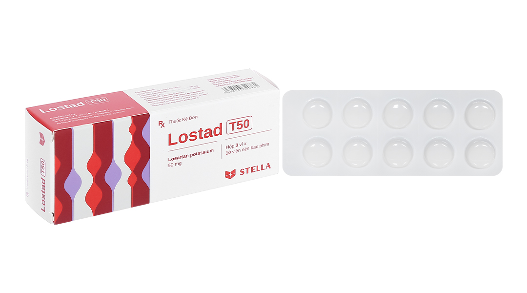 Lostad T50 trị tăng huyết áp, suy tim, nhồi máu cơ tim