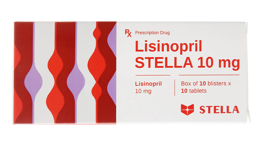 Lisinopril Stella 10mg trị tăng huyết áp, suy tim