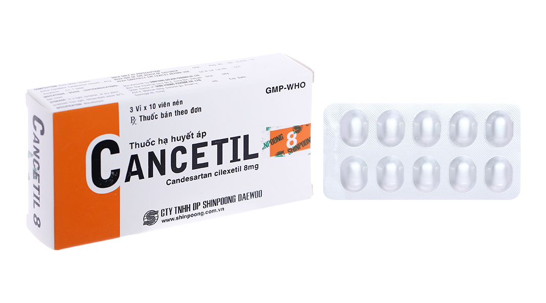 Cancetil 8mg điều trị tăng huyết áp, suy tim