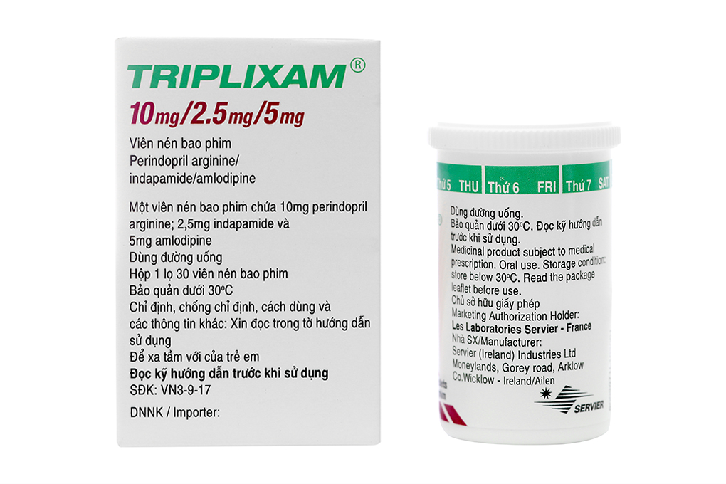 Triplixam 10mg/2.5mg/5mg trị tăng huyết áp