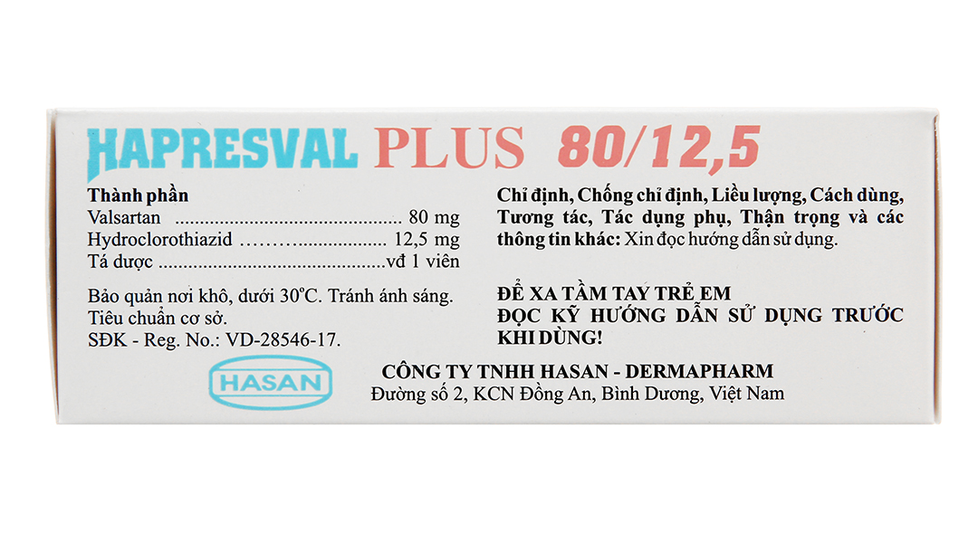 Hapresval Plus 80/12.5 trị tăng huyết áp vô căn