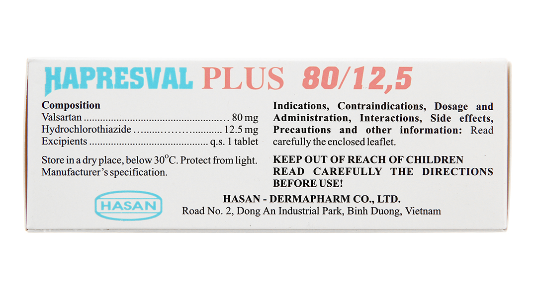 Hapresval Plus 80/12.5 trị tăng huyết áp vô căn