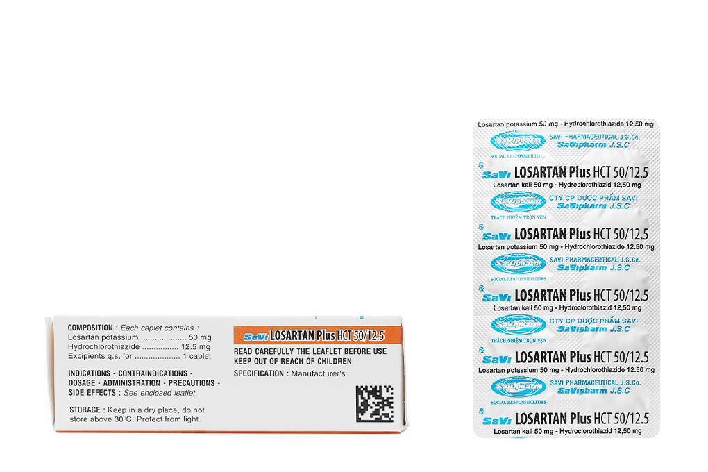 SaVi Losartan Plus HCT 50/12.5 trị tăng huyết áp