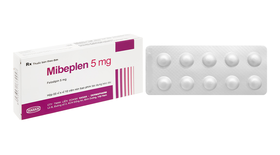 Mibeplen 5mg trị tăng huyết áp, đau thắt ngực