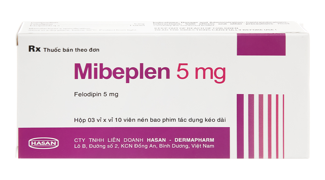 Mibeplen 5mg trị tăng huyết áp, đau thắt ngực