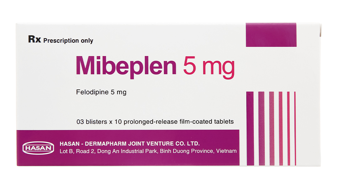 Mibeplen 5mg trị tăng huyết áp, đau thắt ngực