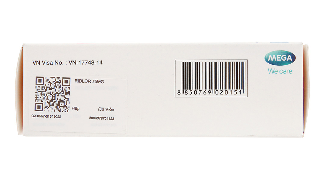 Ridlor 75mg thuốc trị rối loạn nghẽn mạch máu